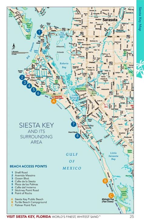 Map of Siesta Key, FL